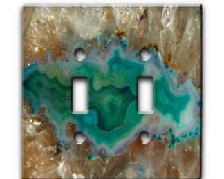 agate crystal turquoise - Dual Gang Switch Plate