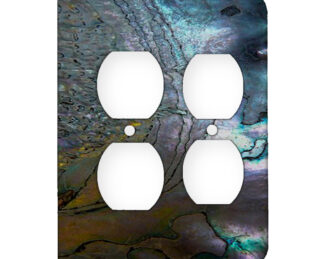 Abalone Metallic Shell - AC Outlet 2 Gang Wall Plate Cover