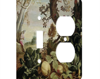 Abraham Bloemaert Garden Painting - AC Outlet Combo Switch Plate 2 Gang Cover