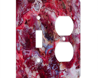 Agate Crazy Lace Red - AC Outlet Combo Switch Plate 2 Gang Cover