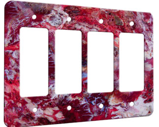 Agate Crazy Lace Red - 4 Gang Decora Rocker Wall Plate Cover