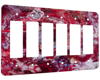 Agate Crazy Lace Red - 6 Gang Decora Rocker Wall Plate Cover