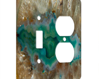 Agate Crystal Turquoise - AC Outlet Combo Switch Plate 2 Gang Cover
