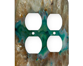 Agate Crystal Turquoise - AC Outlet 2 Gang Wall Plate Cover