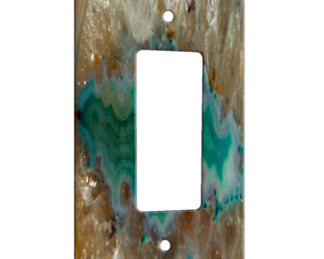Agate Crystal Turquoise - 1 Gang Decora Rocker Wall Plate Cover