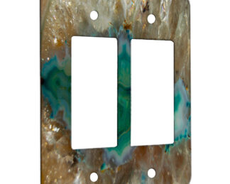 Agate Crystal Turquoise - 2 Gang Decora Rocker Wall Plate Cover