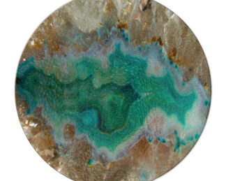 Agate Crystal Turquoise - Round Glass Cutting Board