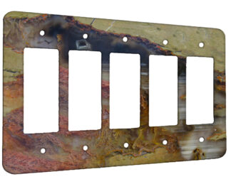 Agate Linear Landscape - 5 Gang Decora Rocker Wall Plate Cover
