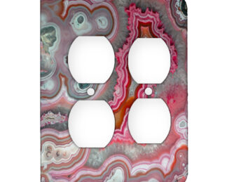 Agate Rose Quarts - AC Outlet 2 Gang Wall Plate Cover