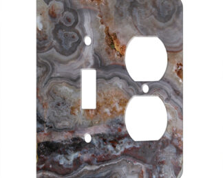 Agate Smokey Scape - AC Outlet Combo Switch Plate 2 Gang Cover