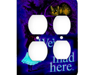 Alice in Wonderland Chesire Here - AC Outlet 2 Gang Wall Plate Cover