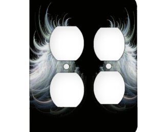 Angel Wings Feathery Flow - AC Outlet 2 Gang Wall Plate Cover
