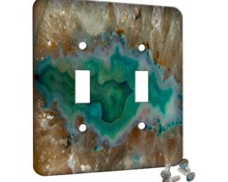 Agate Crystal Turquoise - 2 Gang Switch Plate