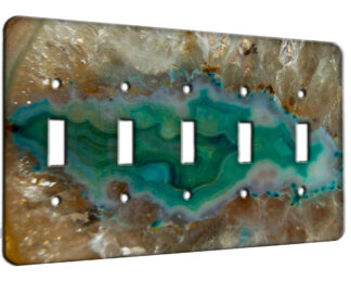 Agate Crystal Turquoise - 5 Gang Switch Plate