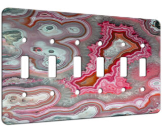 Agate Rose Quarts - 6 Gang Switch Plate