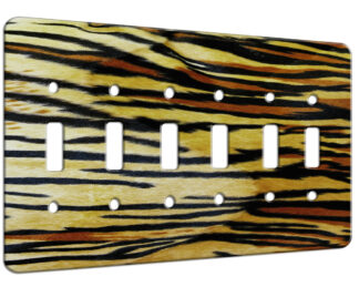 Tiger Print Abstract - 6 Gang Switch Plate