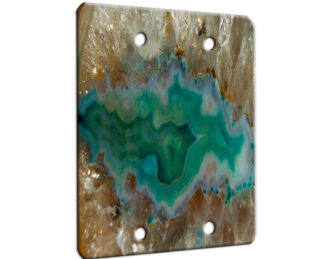 Agate Crystal Turquoise - 2 Gang Blank Wall Plate Cover