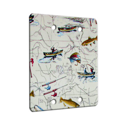 Fishing Map - 2 Gang Blank Wall Plate Cover