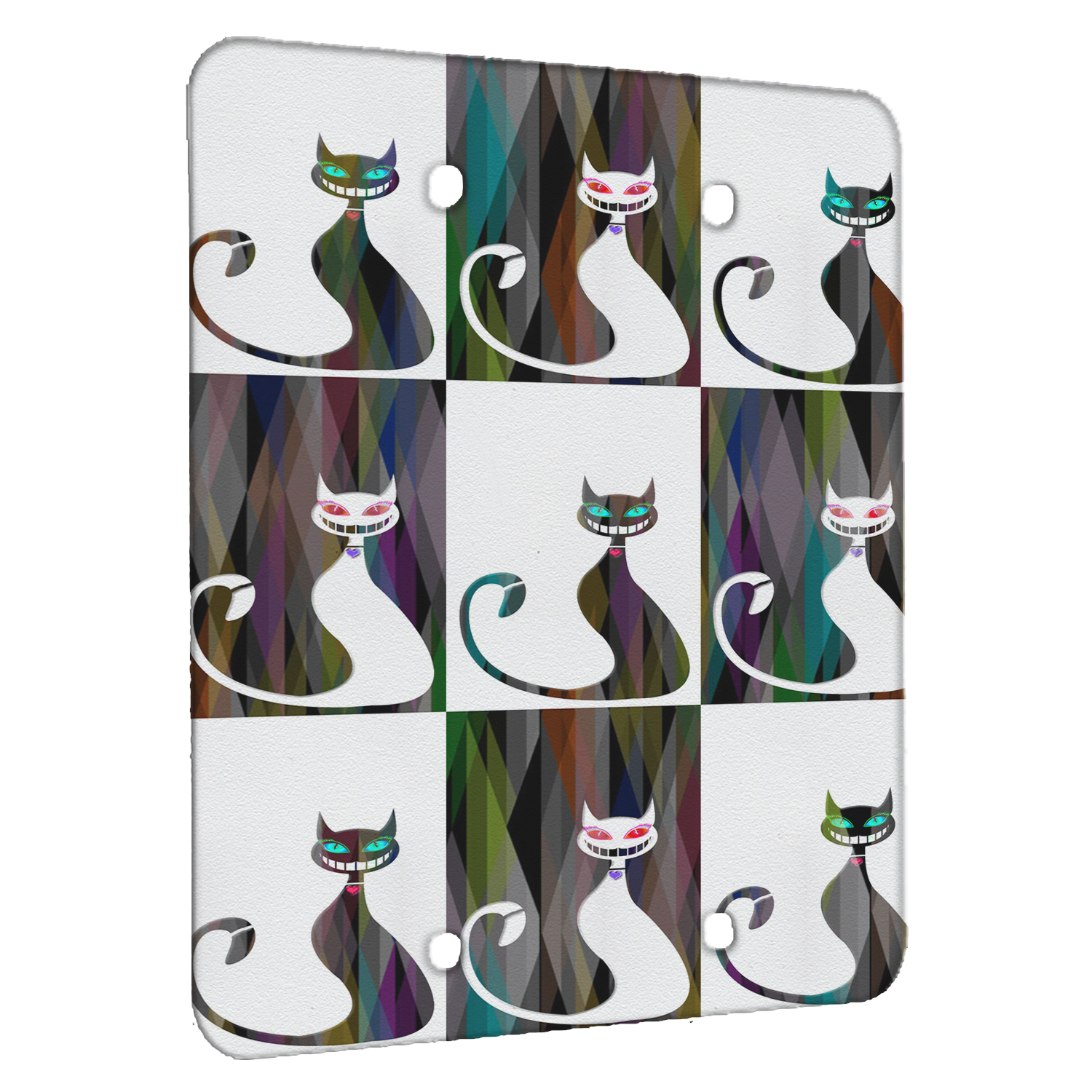 2 Gang Decora/GFCI Elements of Space Pussy Cat Retro Pop Metal Wall Plate