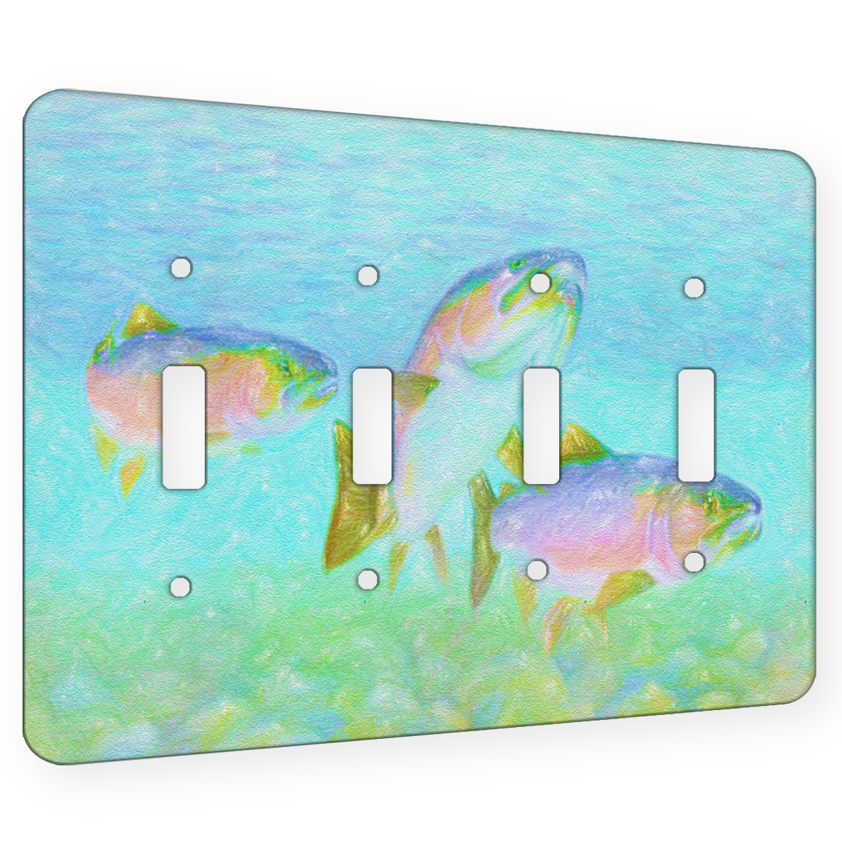 Atlantic Salmon – 4 Gang Switch Plate – ELEMENTS OF SPACE